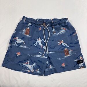 Rip Curl Board Shorts Mens 32 Blue Swim Trunks Surf Surfing Pelican Bird AOP